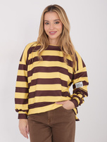 Brązowa damska bluza w paski 