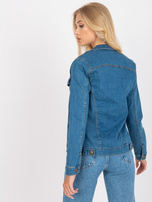 Niebieska kurtka jeansowa z długim rękawem RUE PARIS