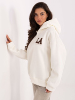 Ecru damska bluza oversize z kapturem