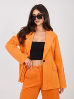 Pomarańczowa sztruksowa marynarka o kroju oversize RUE PARIS 