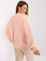 Hurt Jasnoróżowy sweter z domieszką wełny RUE PARIS