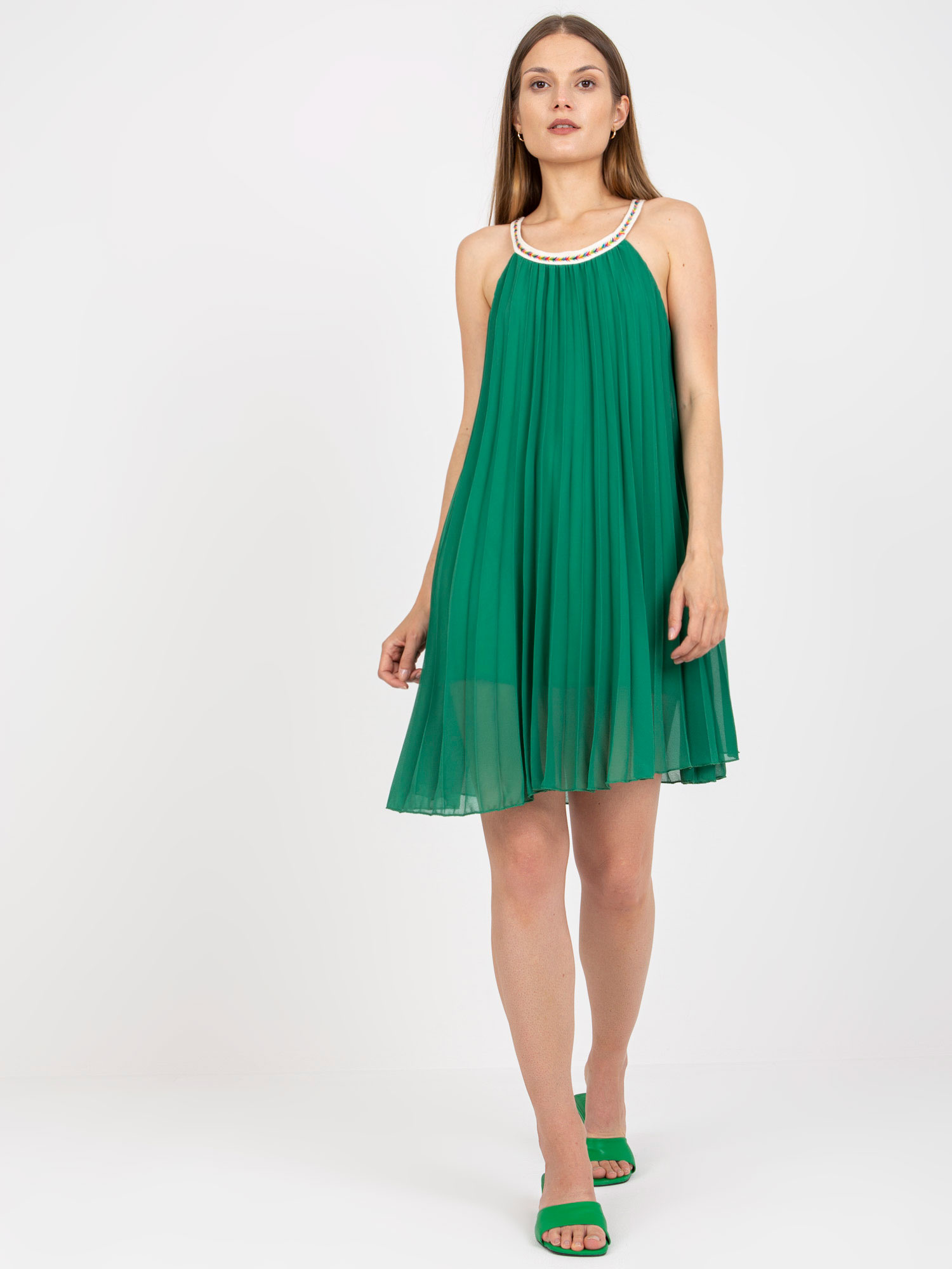 Dark Green One Size Mini Length Dress 