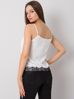 Biało-czarny top damski z koronką Leyla