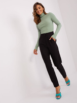 Hurt Czarne materiałowe spodnie z zamkiem OCH BELLA 