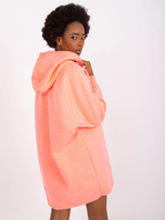 Fluo różowa dresowa bluza basic z kapturem Canberra