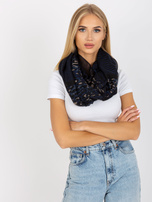 Czarno-niebieska chusta komin w zwierzęce motywy 