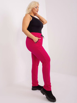 Hurt Fuksjowe dresowe spodnie plus size z bawełny Savage