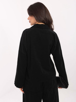 Czarna rozpinana koszula ze sztruksu