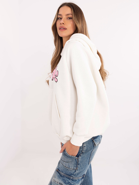 Hurtownia Ecru dresowa bluza kangurka z kapturem