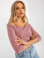 Hurt Brudnoróżowa bawełniana bluzka hiszpanka BASIC FEEL GOOD