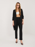 Czarny dwuczęściowy garnitur z marynarką RUE PARIS 