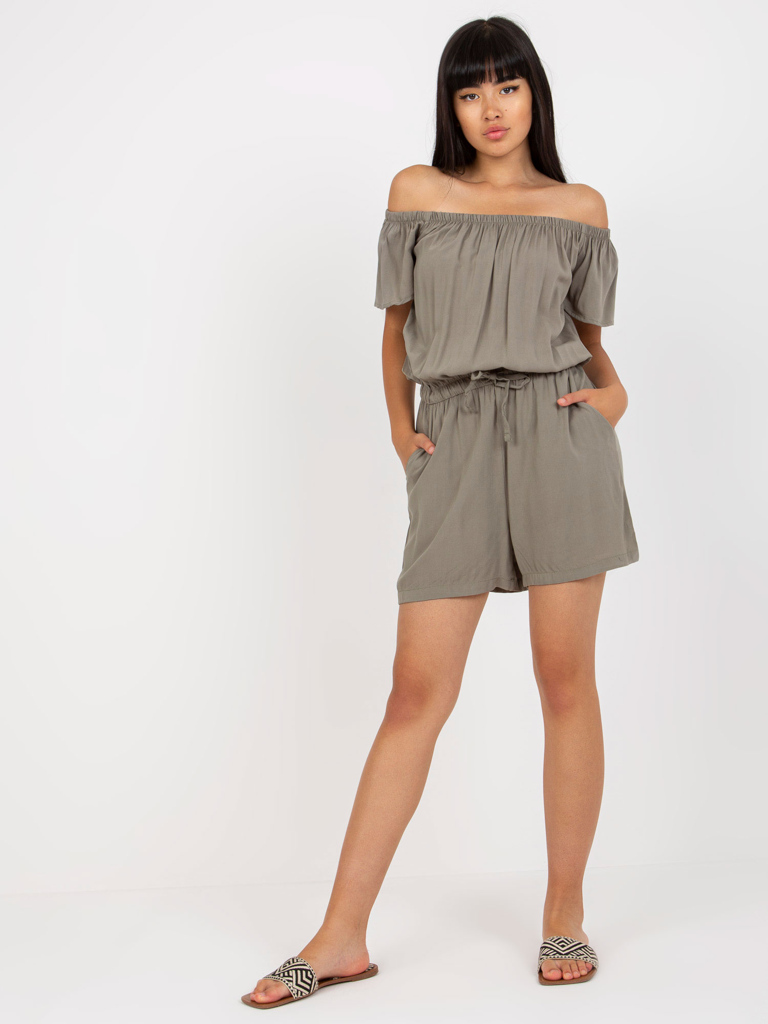 Hurt Khaki krótki kombinezon hiszpanka z kieszeniami SUBLEVEL 