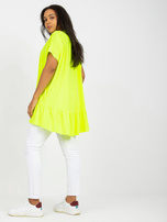 Hurt Fluo żółta codzienna tunika plus size z dekoltem w serek 