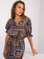 Hurt Grafitowa prosta sukienka z printem z wiskozą