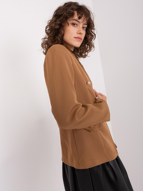 Hurt Jasnobrązowa damska marynarka z podszewką OCH BELLA