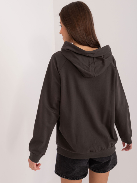 Hurtownia online Ciemna khaki dresowa bluza z kapturem