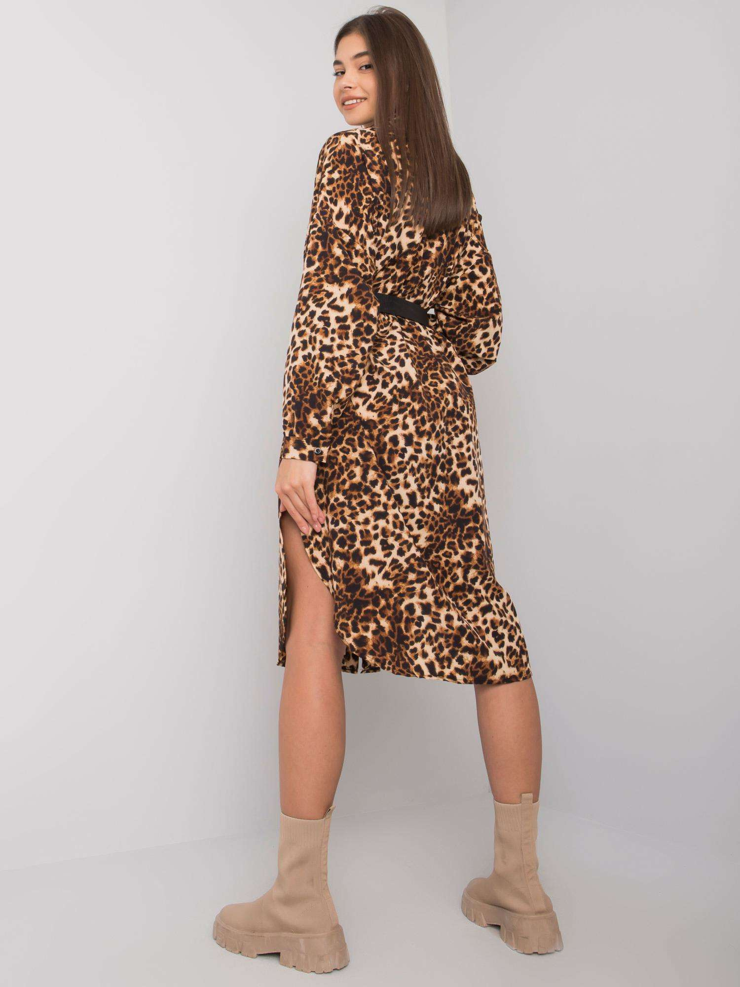 Beige Leopard Dress Tida OCH BELLA