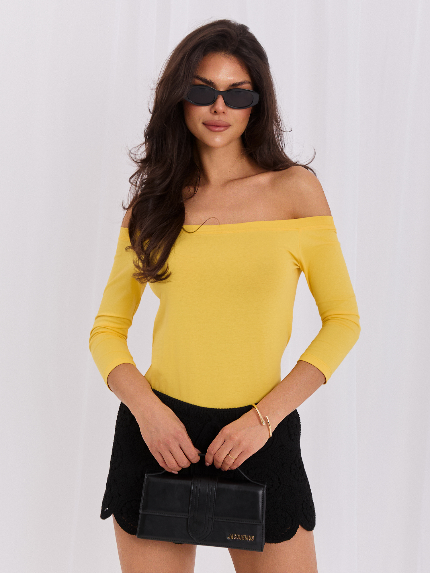 Żółta bluzka basic z bawełny Blink