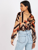 Brązowo-beżowa bluzka we wzory Emma 