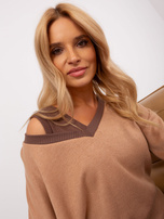 Hurt Camelowo-brązowy komplet casualowy z sukienką RUE PARIS