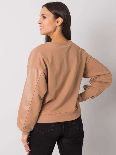 Camelowa bluza z wstawką z ekoskóry Ancora RUE PARIS