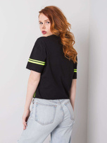 Czarny t-shirt z bawełny Marlene