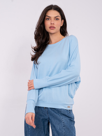 Jasnoniebieska bluzka oversize z modalu
