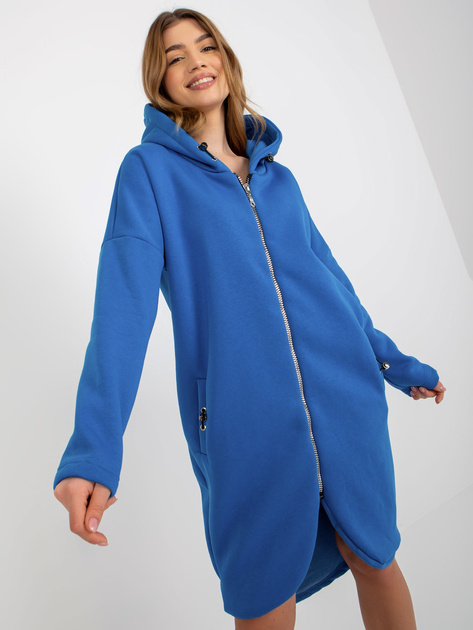 Hurt Ciemnoniebieska długa bluza basic z kapturem Tina RUE PARIS