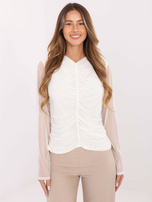 Biała elegancka bluzka z siateczki