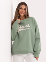 Pistacjowa damska bluza oversize z ociepleniem RUE PARIS 