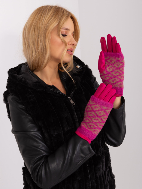 Hurt Fuksjowe zimowe rękawiczki z nakładką