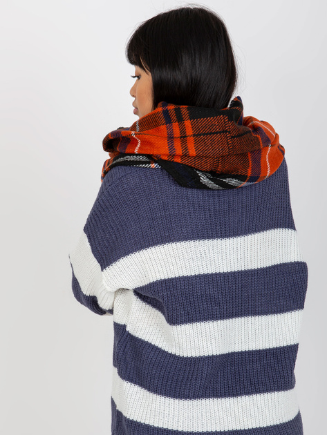 Hurt Pomarańczowo-czarny komin z nadrukiem w kratę