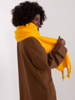 Hurtownia Ciemnożółty szeroki szal damski