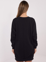 Granatowa dresowa sukienka basic ze ściągaczami 