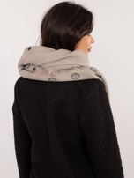 Szary damski szal z frędzlami 