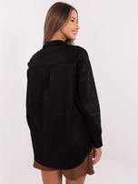 Hurtownia Czarna rozpinana koszula z kołnierzykiem