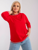 Czerwona bluzka plus size z bawełny Pearl