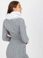 Hurtownia Biało-czarny damski komin ze sztucznego futerka