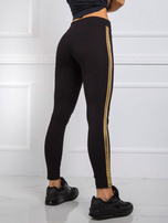 Czarno-złote legginsy Rissa RUE PARIS