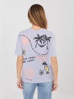 Jasnofioletowy t-shirt z letnim nadrukiem SUBLEVEL 
