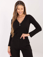 Czarna damska bluzka w szeroki prążek RUE PARIS