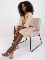 Beżowa sukienka z falbanami Humility SUBLEVEL