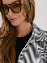 Czarna damska koszula w paski