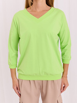 Fluo grüne Basic-Bluse Oliwia