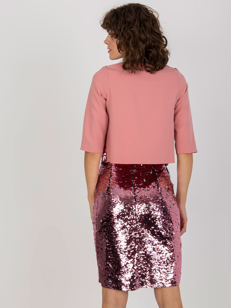 Hurt Brudnoróżowa cekinowa bluzka wizytowa od kompletu