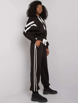 Czarny komplet casualowy z lampasami Stacy 