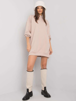 Jasnobeżowa damska sukienka bawełniana Maretta RUE PARIS