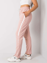 Brudnoróżowe spodnie dresowe plus size z nadrukiem Abelia