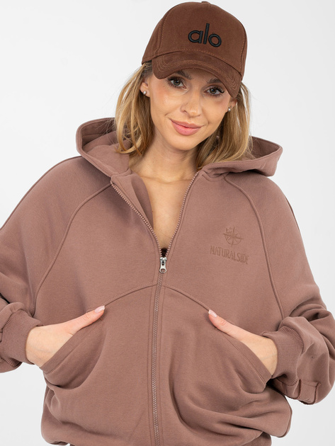 Brązowa bluza z ozdobnymi szwami NATURAL SIDE