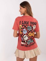Hurt Coral T-shirt with print on the back SUBLEVEL.
